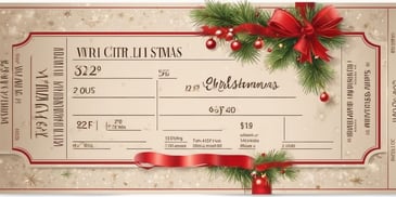 Ticket in realistic Christmas style