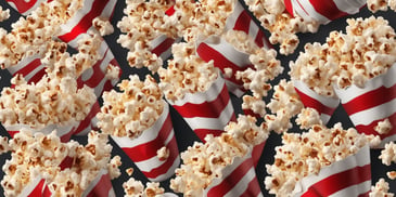 Popcorn in realistic Christmas style