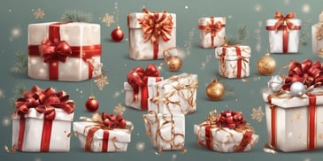 Gifts in realistic Christmas style