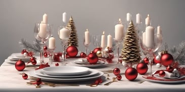 Table set in realistic Christmas style