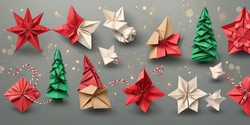 Origami in realistic Christmas style