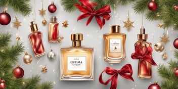 Perfume in realistic Christmas style