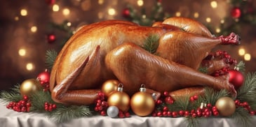 Turkey in realistic Christmas style