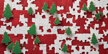 Puzzle in realistic Christmas style