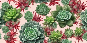 Succulents in realistic Christmas style