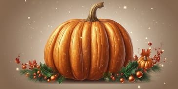 Pumpkin in realistic Christmas style
