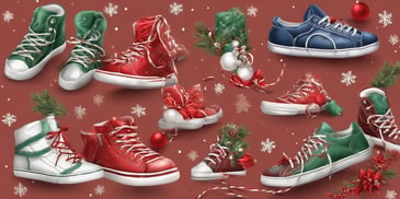 Sneakers in realistic Christmas style