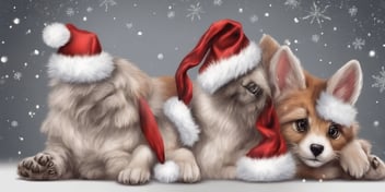 Paws in realistic Christmas style