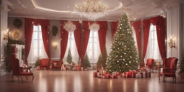 Ballroom in realistic Christmas style