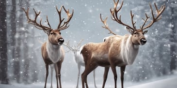 Reindeer in realistic Christmas style