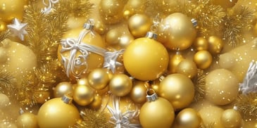 Yellow in realistic Christmas style