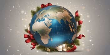 Globe in realistic Christmas style