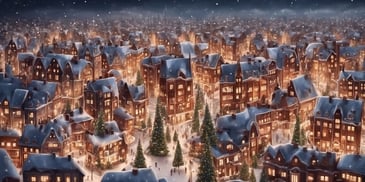 City in realistic Christmas style