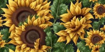 Sunflower in realistic Christmas style