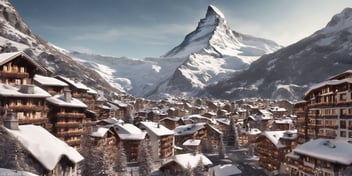 Zermatt in realistic Christmas style