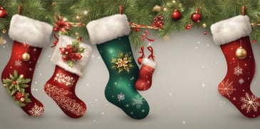 Stockings in realistic Christmas style