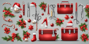 Toolbox in realistic Christmas style