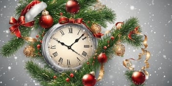 Clock in realistic Christmas style