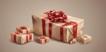 Parcel in realistic Christmas style
