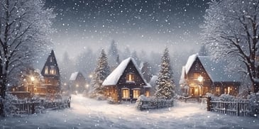 Snowfall in realistic Christmas style