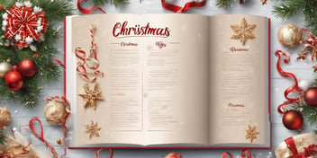 Cookbook in realistic Christmas style