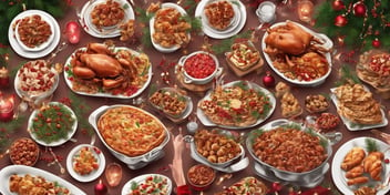 Potluck in realistic Christmas style