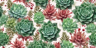 Succulents in realistic Christmas style
