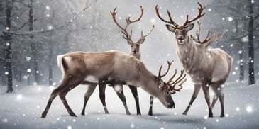 Reindeer in realistic Christmas style