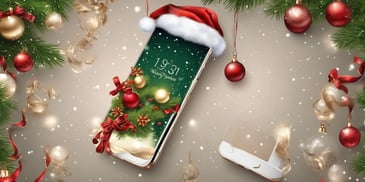 Smartphone in realistic Christmas style