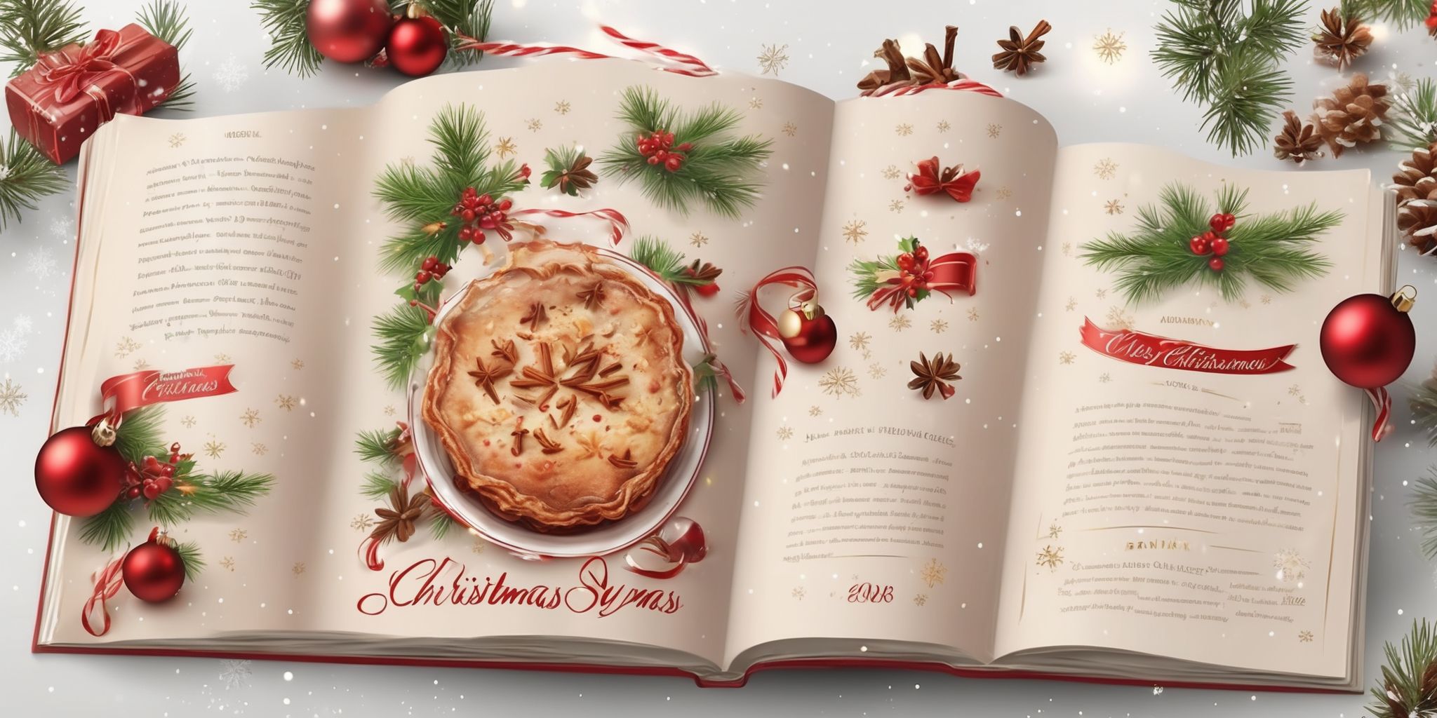 Cookbook in realistic Christmas style