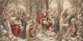 Psalms in realistic Christmas style