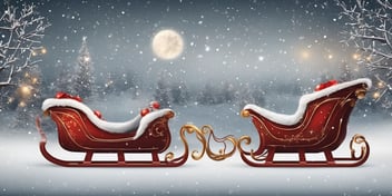Sleigh in realistic Christmas style