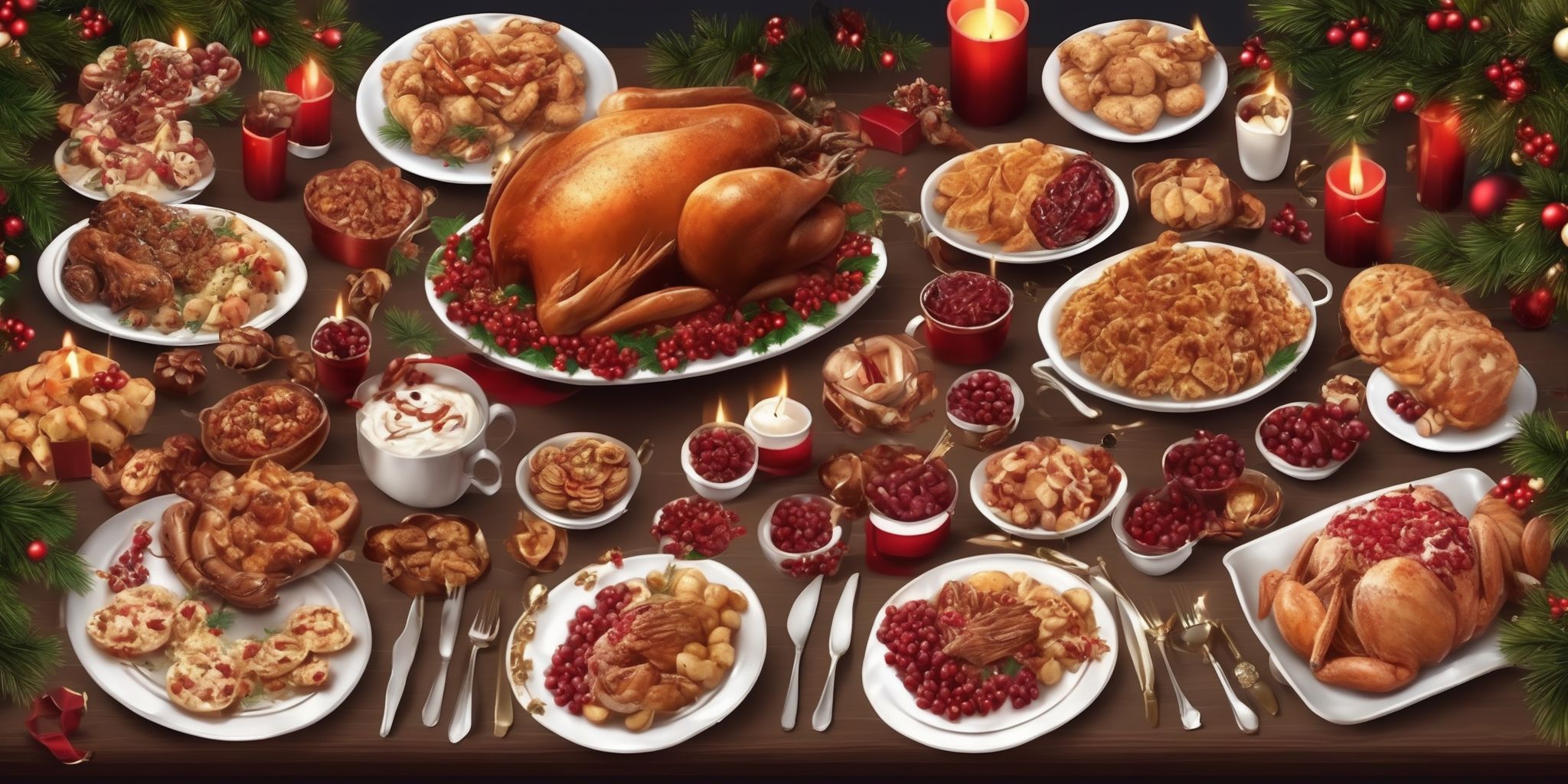 Feast in realistic Christmas style