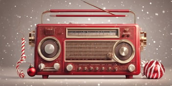 Radio in realistic Christmas style