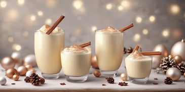 Eggnog in realistic Christmas style