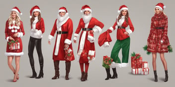 Outfits in realistic Christmas style