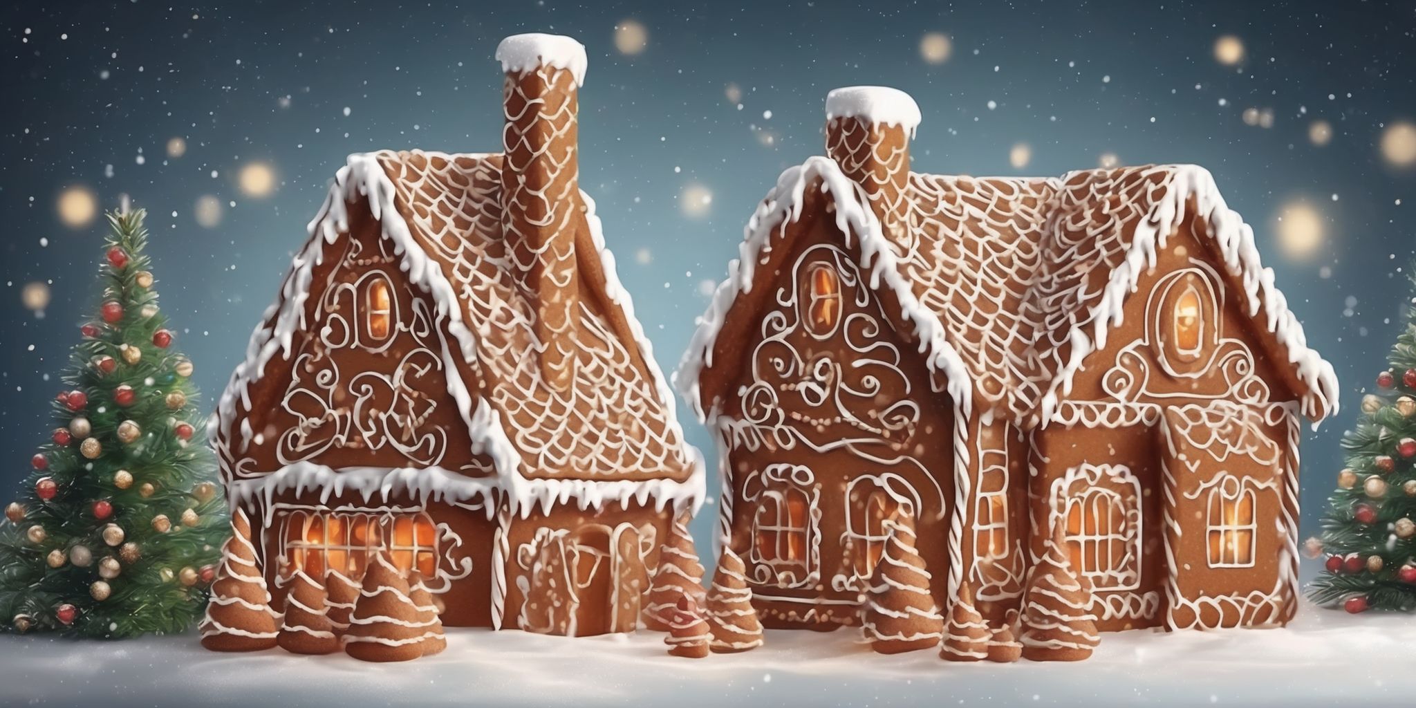 Gingerbread house in realistic Christmas style