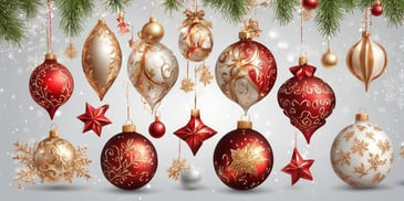 Ornaments in realistic Christmas style