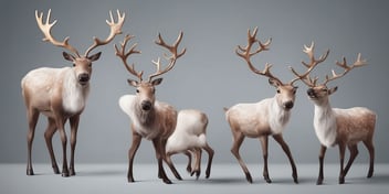 Reindeer in realistic Christmas style