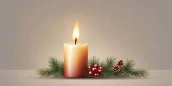 Candle flame in realistic Christmas style