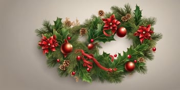 Wreath in realistic Christmas style