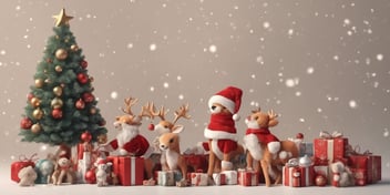 Toy surprises in realistic Christmas style