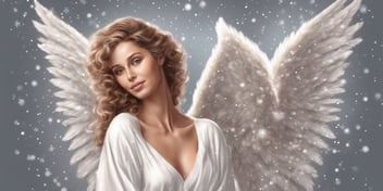 Angel in realistic Christmas style