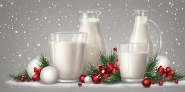 Milk in realistic Christmas style