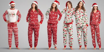 Pajamas in realistic Christmas style