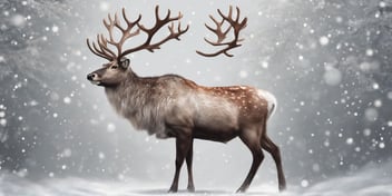 Reindeer in realistic Christmas style