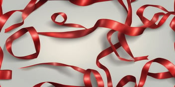 Ribbon in realistic Christmas style