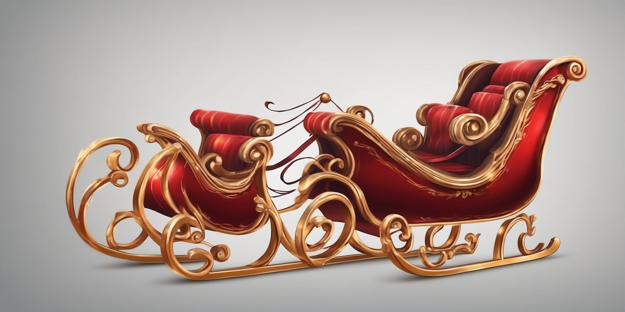 Sleigh in realistic Christmas style