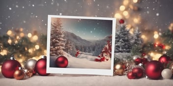 Polaroid in realistic Christmas style