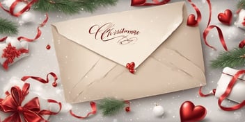 Love letter in realistic Christmas style